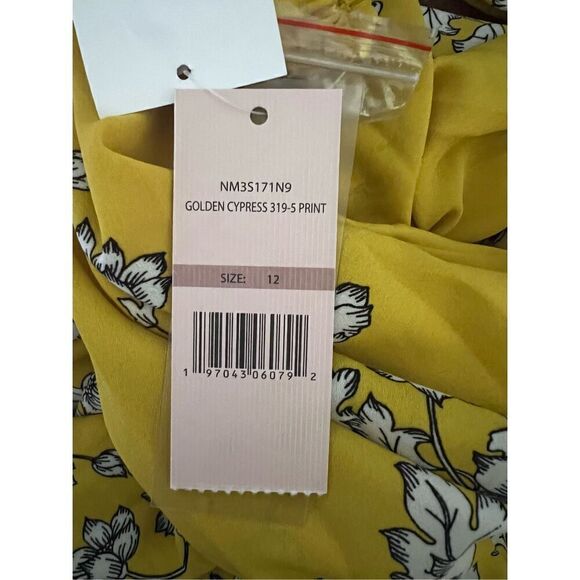 Nanette Lepore Women’s Size 12 Printed 3:4 Sleeve Shirt Dress Mustard Yellow NWT - Picture 16 of 16